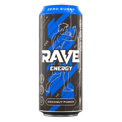 Энергетический напиток RAVE Energy COCONAT PUNCH Кокос, манго и тропические фрукты 0,5 л.